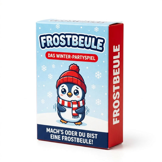 FROSTBEULE – Das Winter-Partyspiel: Schachtel mit frierendem Pinguin (Abbildung ähnlich)